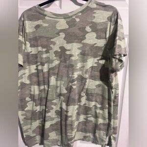 Light green camouflage v neck shirt